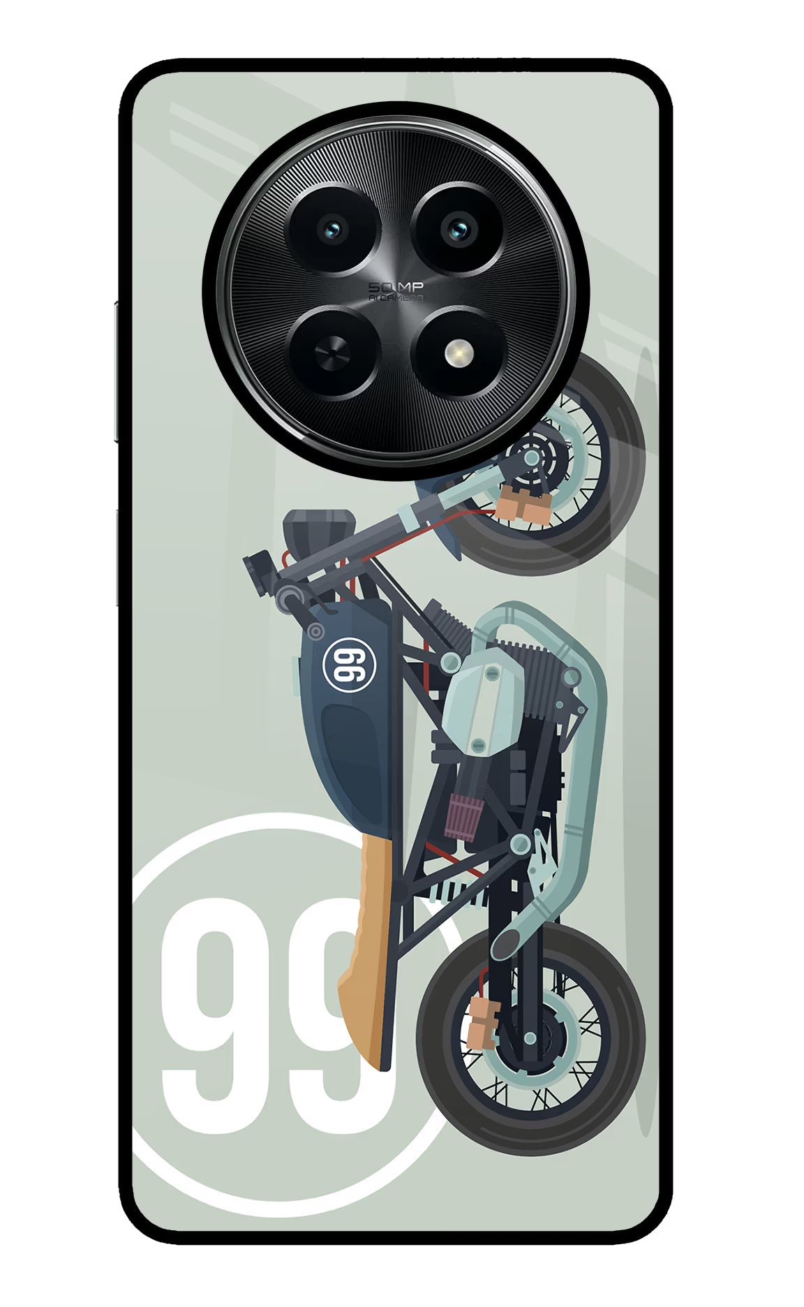 Classic Cafe Racer 99 Realme C65 5G Glass Case Back Cover by Casekaro