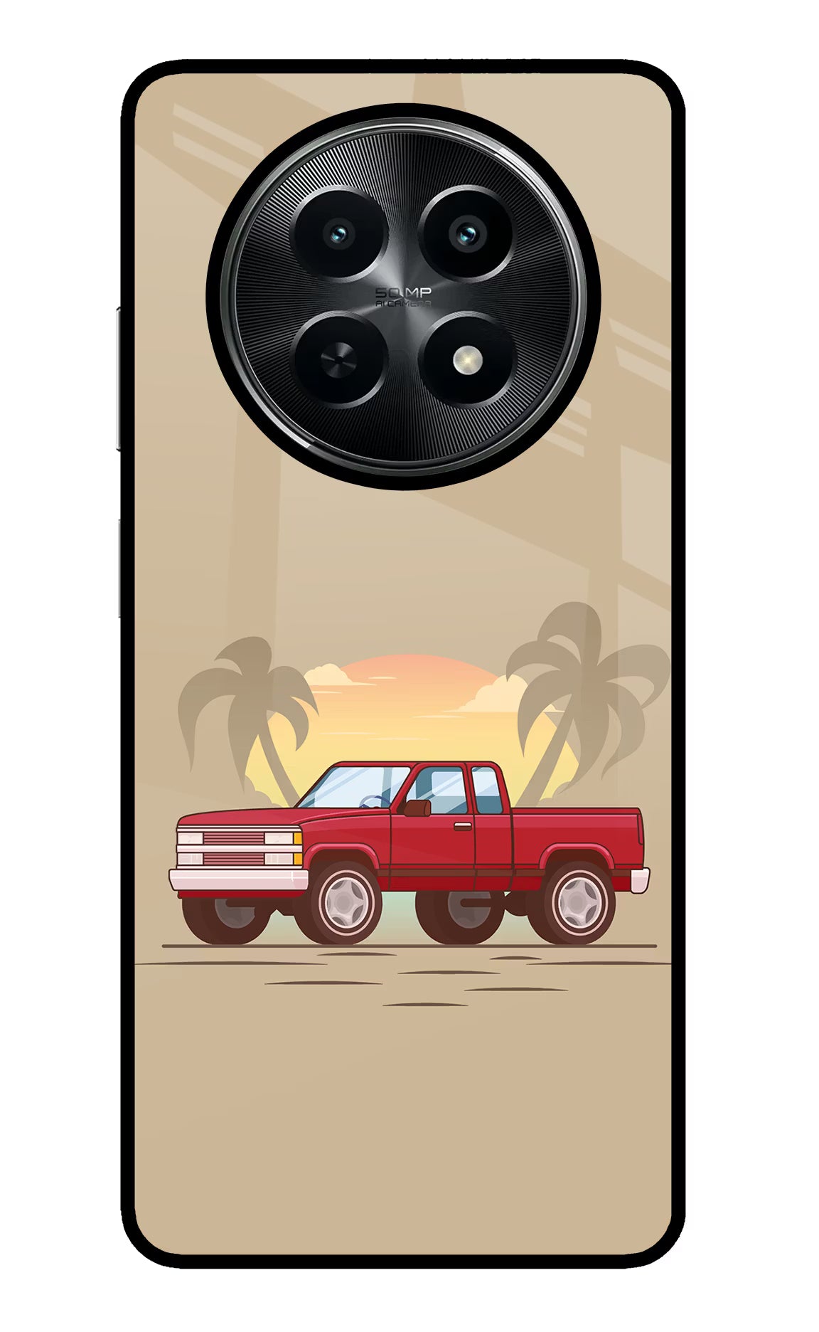 Desert Classic Drive Realme C65 5G Glass Case Back Cover by Casekaro