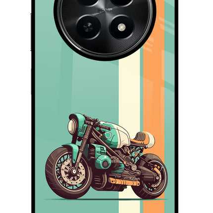 Striped Moto Drift Realme C65 5G Glass Case Back Cover by Casekaro