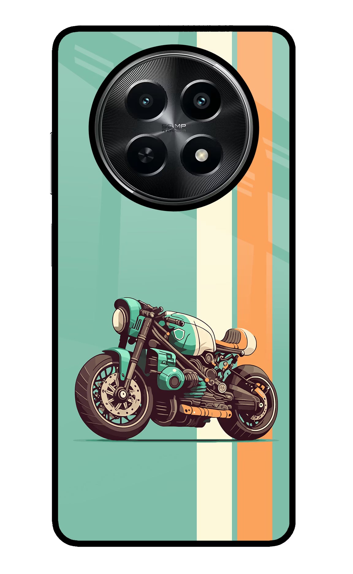 Striped Moto Drift Realme C65 5G Glass Case Back Cover by Casekaro