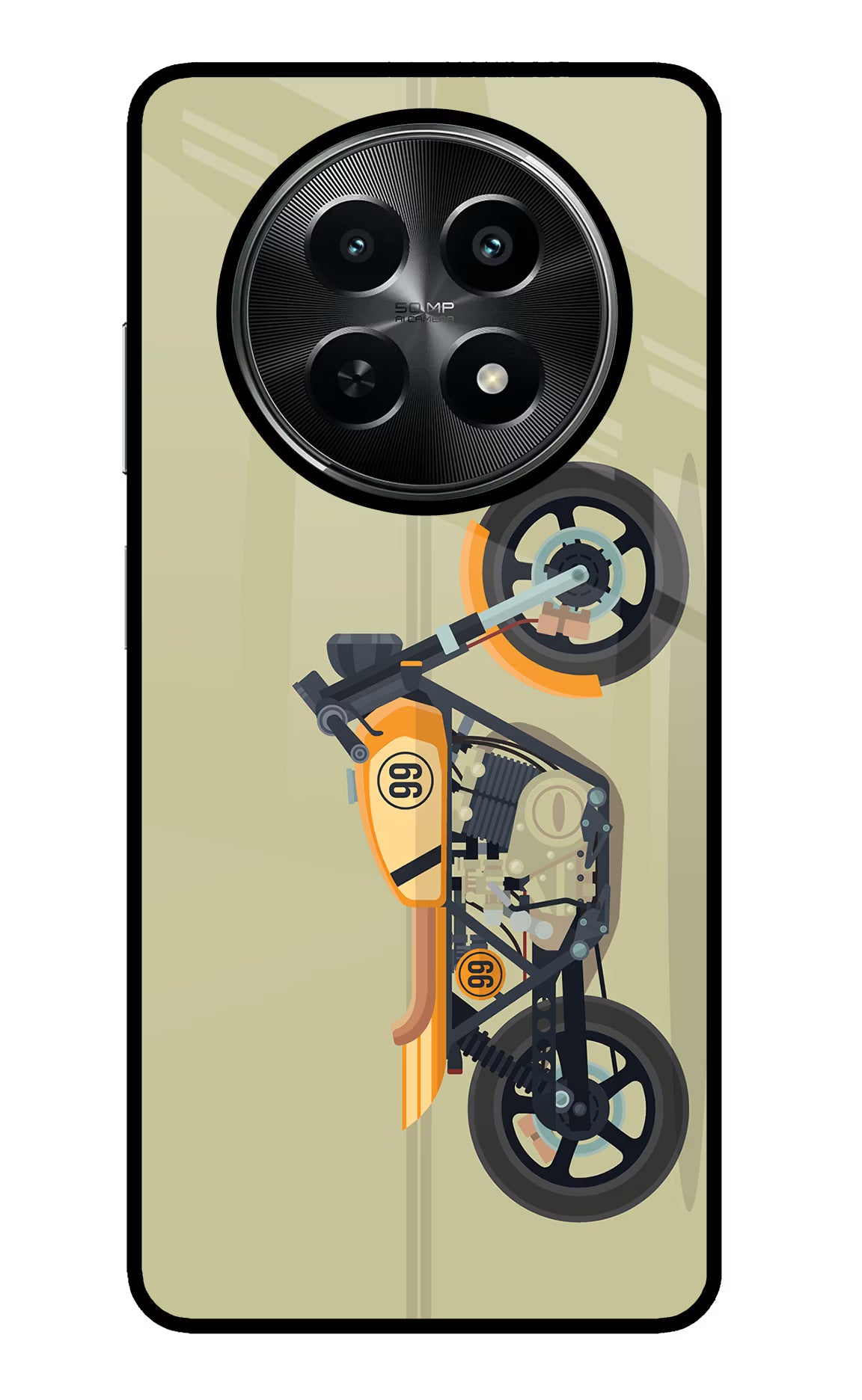 Vertical Speedster Realme C65 5G Glass Case Back Cover by Casekaro