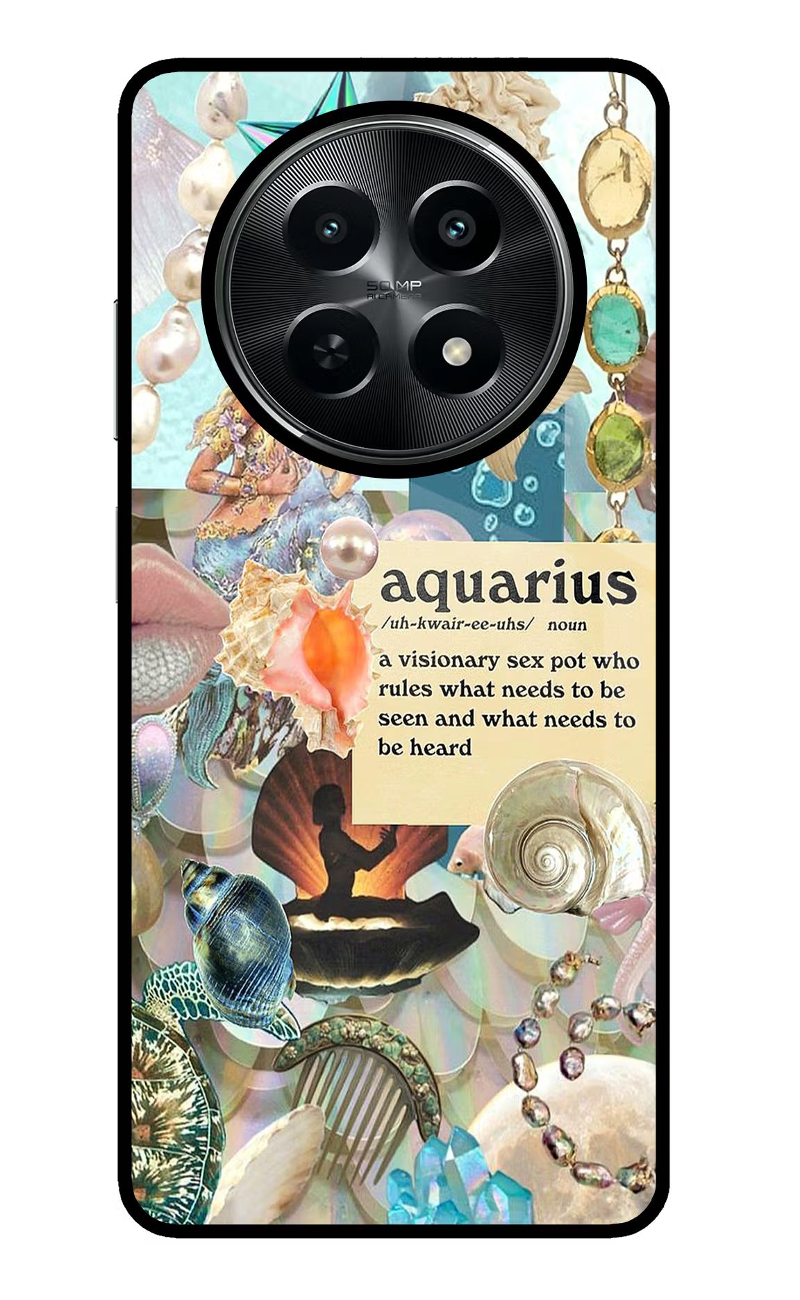 Aquarius Zodiac Realme C65 5G Glass Case Back Cover by Casekaro
