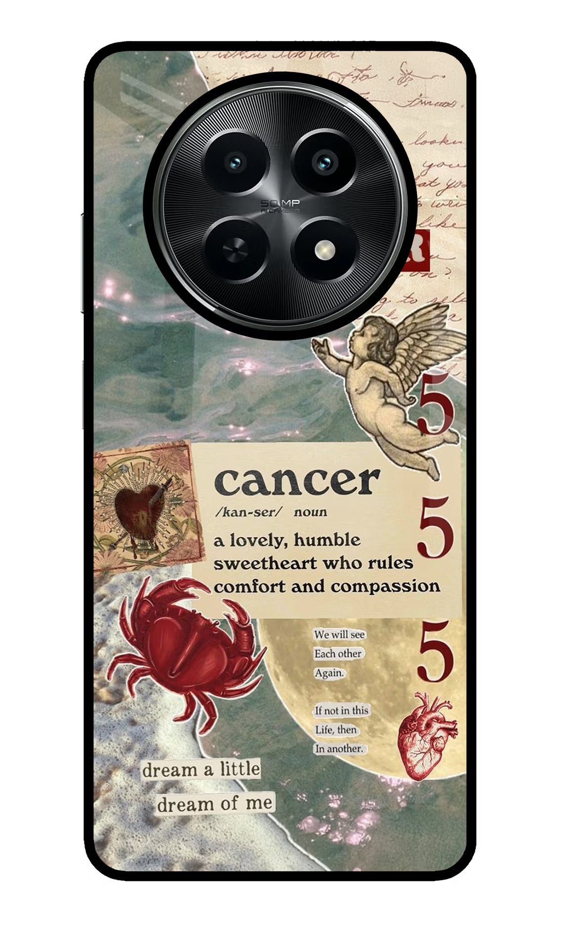 Cancer Zodiac Realme C65 5G Glass Case Back Cover by Casekaro