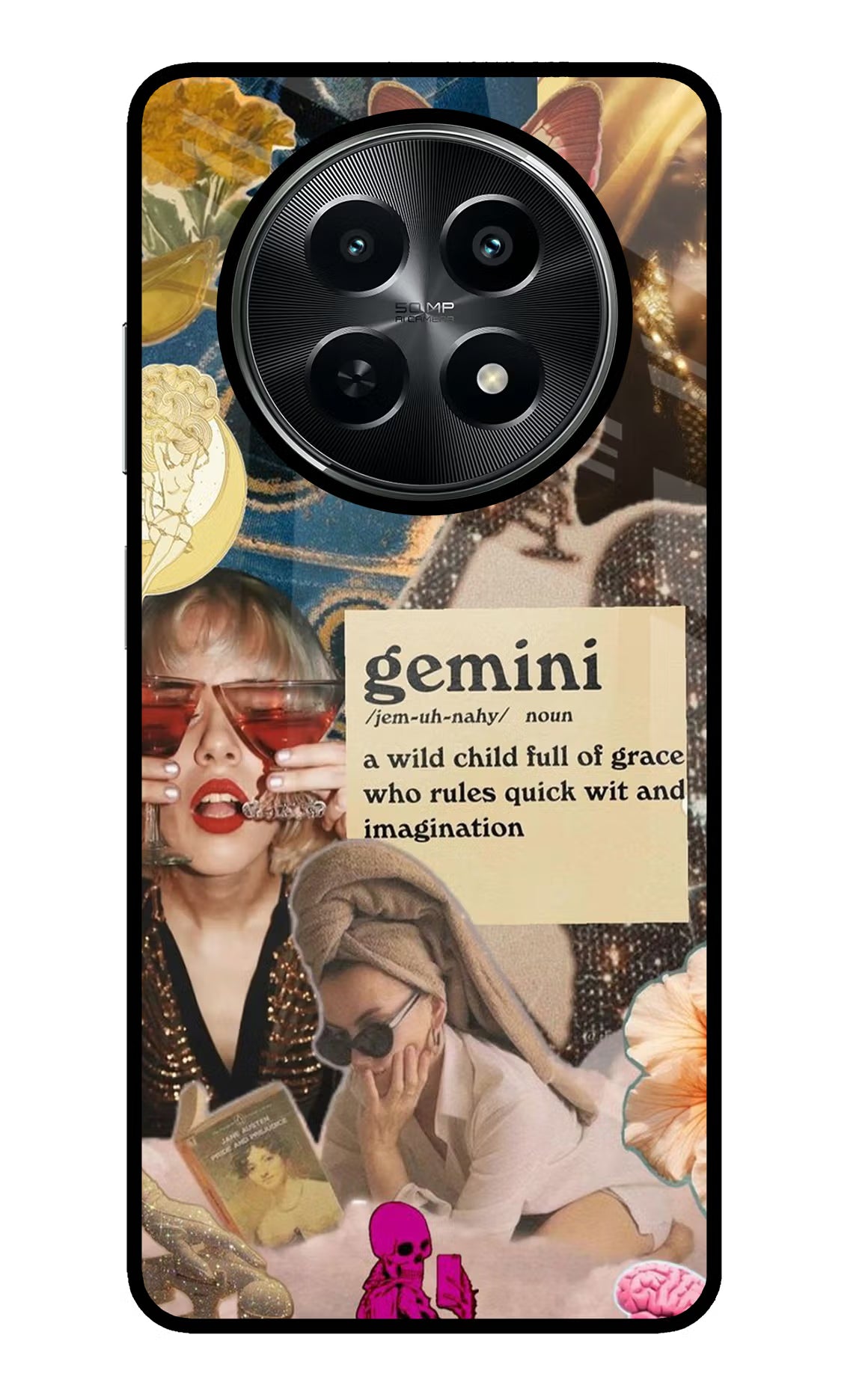 Gemini Zodiac Realme C65 5G Glass Case Back Cover by Casekaro