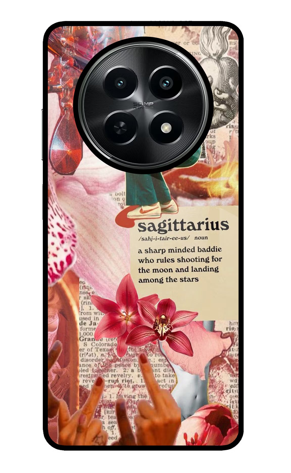 Sagittarius Zodiac Realme C65 5G Glass Case Back Cover by Casekaro