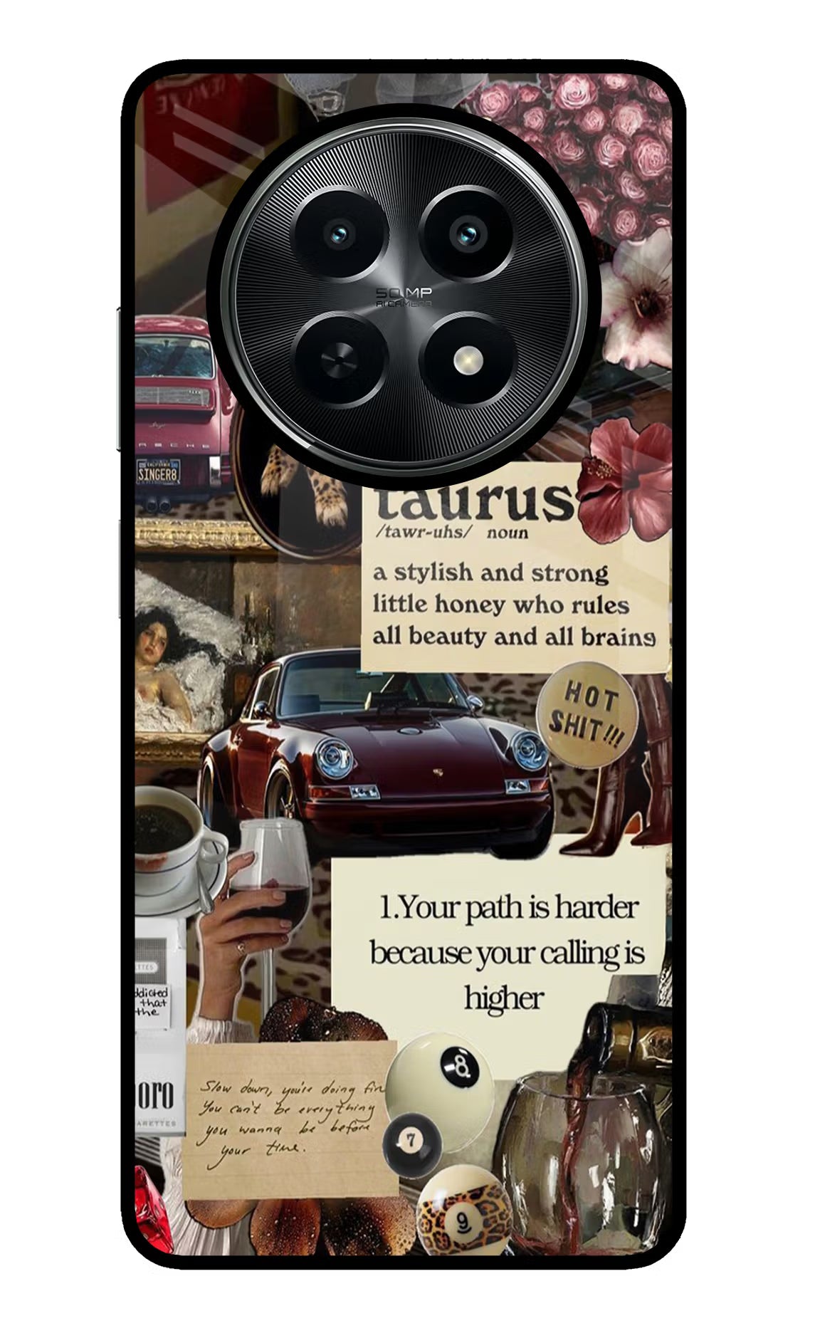 Taurus Zodiac Realme C65 5G Glass Case Back Cover by Casekaro