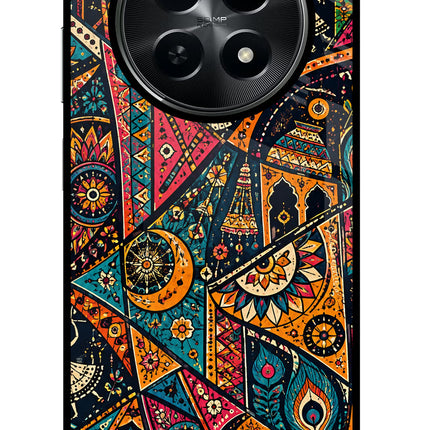 Folk Print Realme C65 5G Glass Case