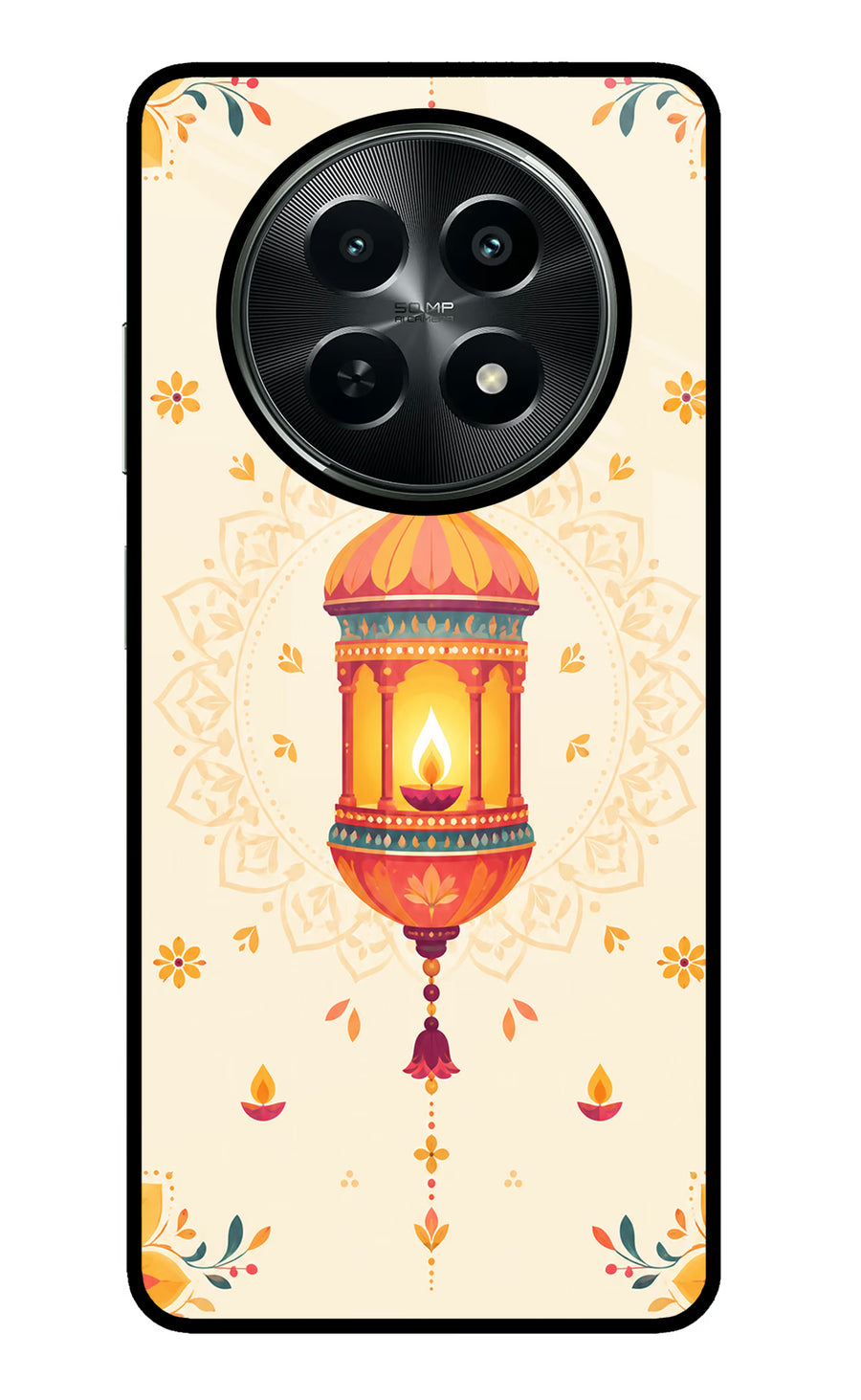 Golden Lantern Realme C65 5G Back Cover, Glass case