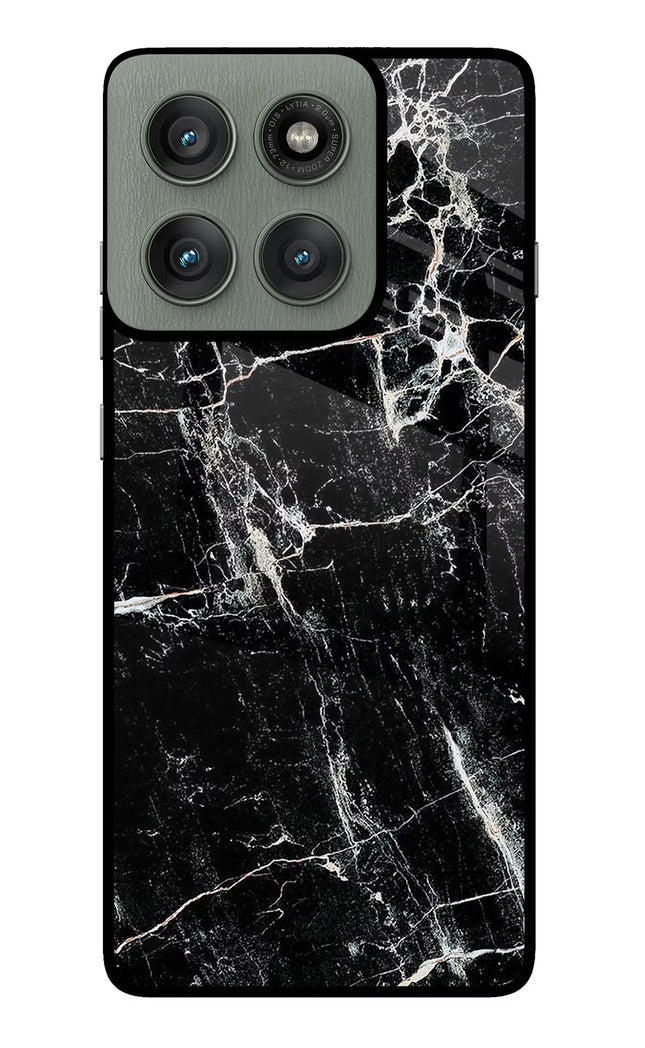 Black Marble Texture Moto Edge 60 Pro Glass Case