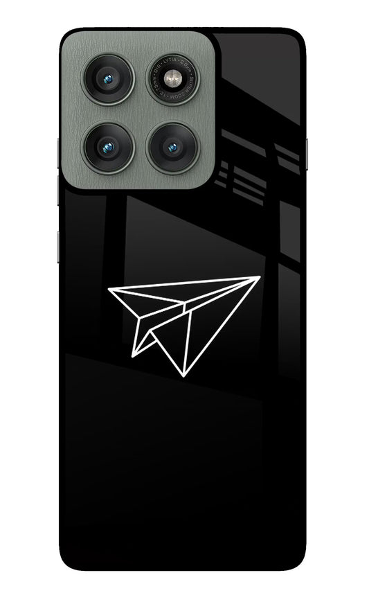 Paper Plane White Moto Edge 60 Pro Glass Case