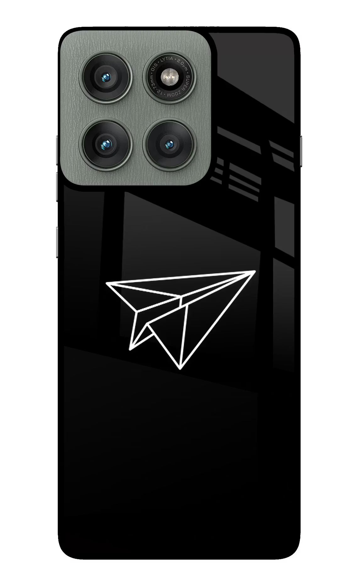 Paper Plane White Moto Edge 60 Pro Glass Case Back Cover by Casekaro