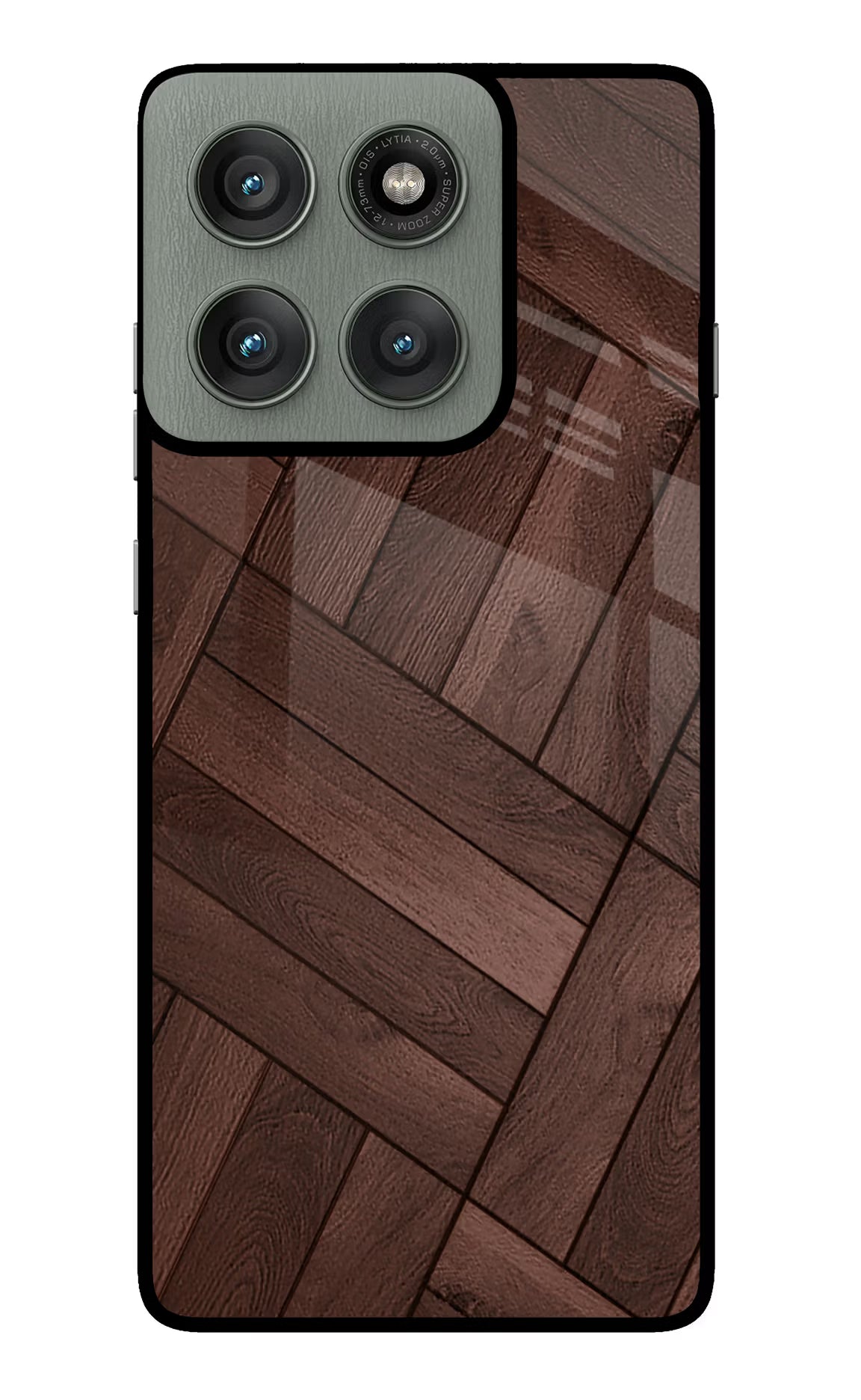 Wooden Texture Design Moto Edge 60 Pro Glass Case Back Cover by Casekaro