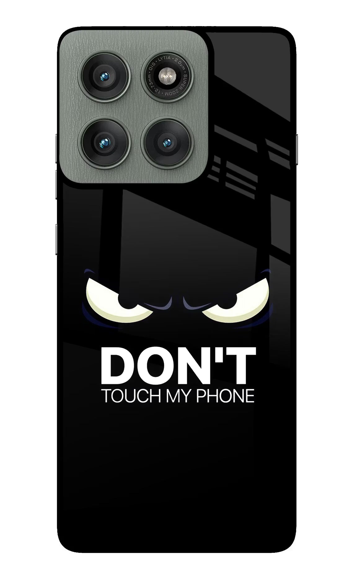Don'T Touch My Phone Moto Edge 60 Pro Glass Case Back Cover by Casekaro