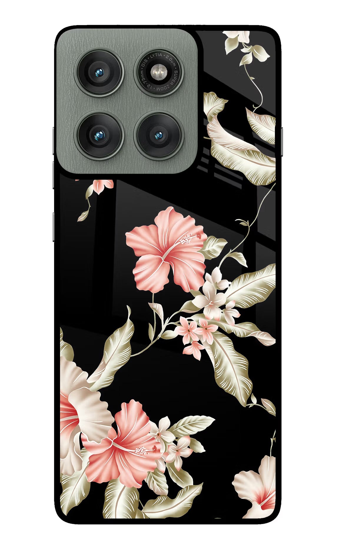 Flowers Moto Edge 60 Pro Glass Case Back Cover by Casekaro