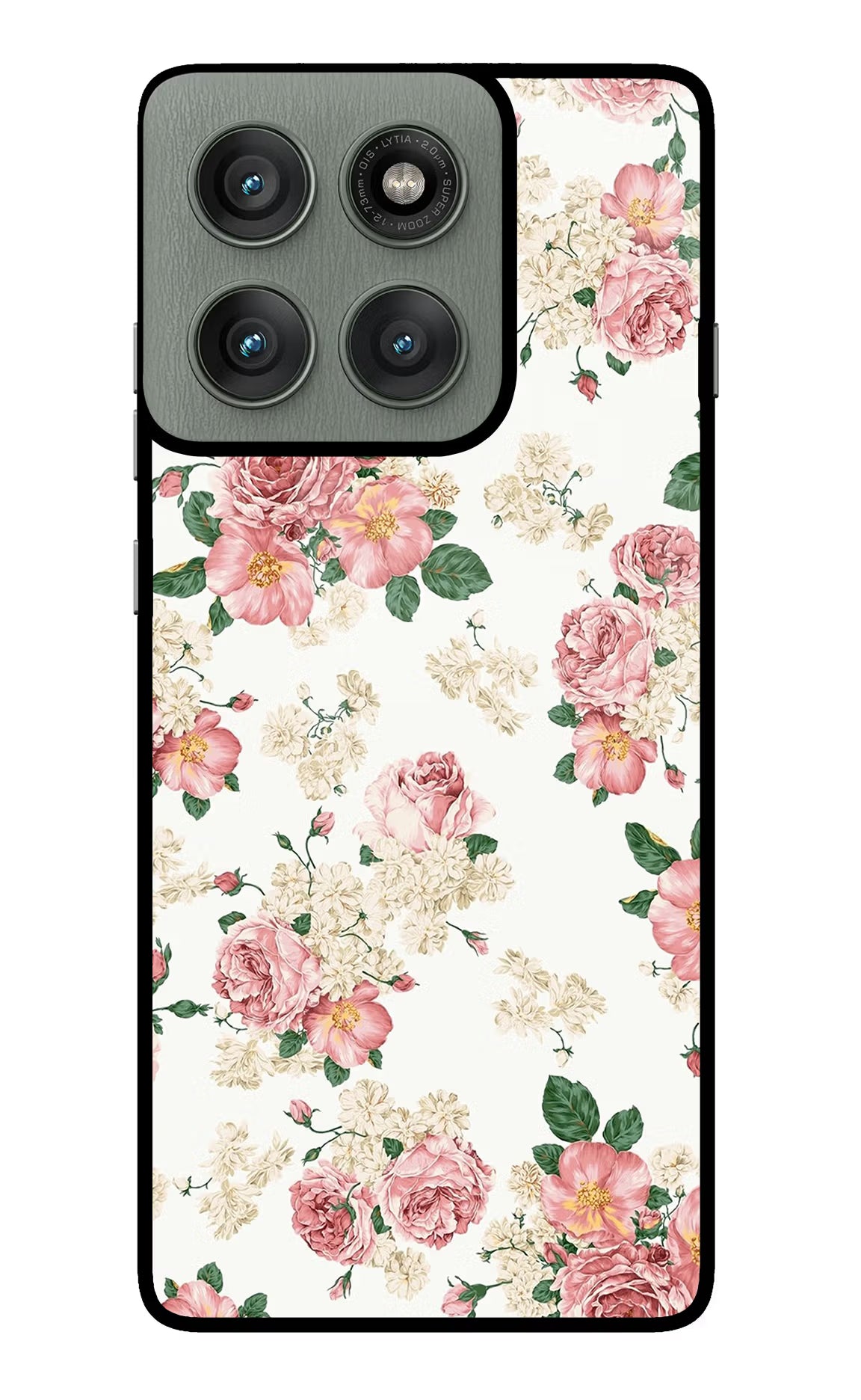 Flowers Moto Edge 60 Pro Glass Case Back Cover by Casekaro