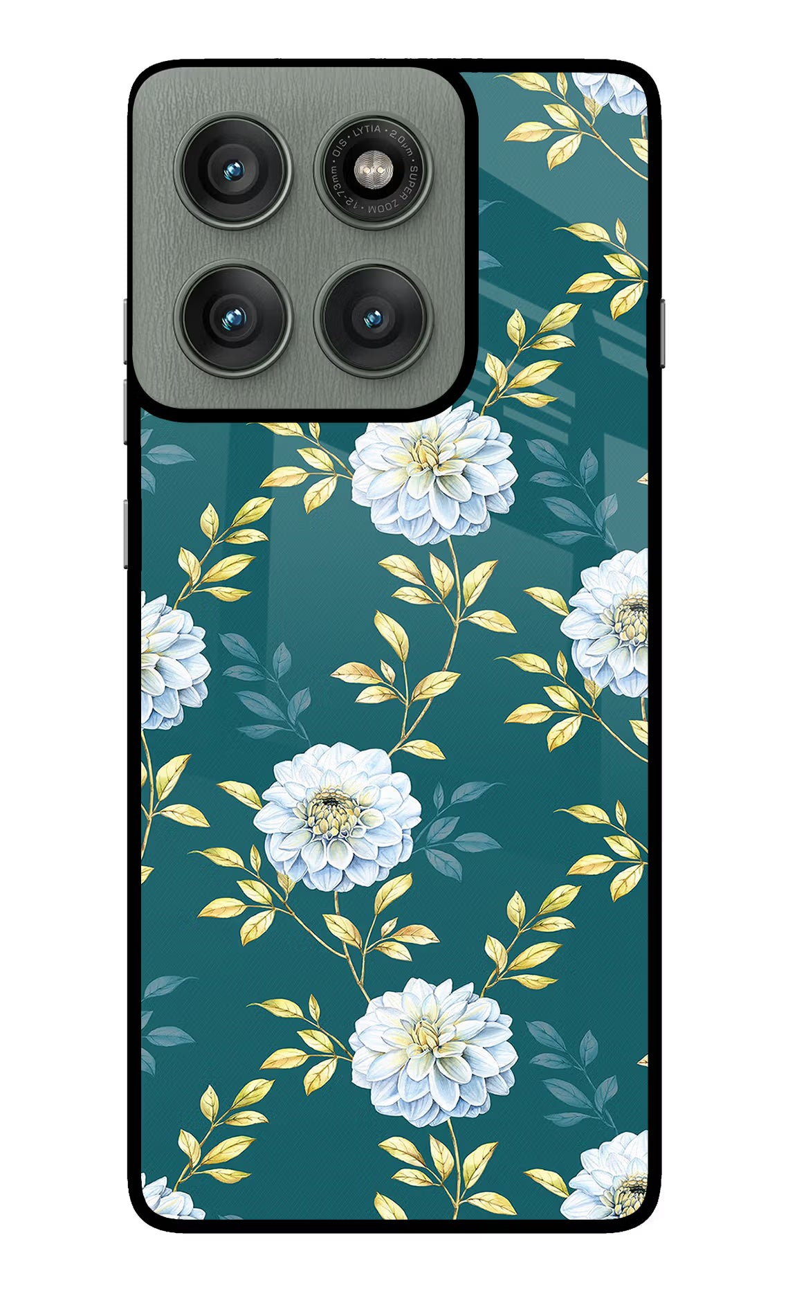 Flowers Moto Edge 60 Pro Glass Case Back Cover by Casekaro