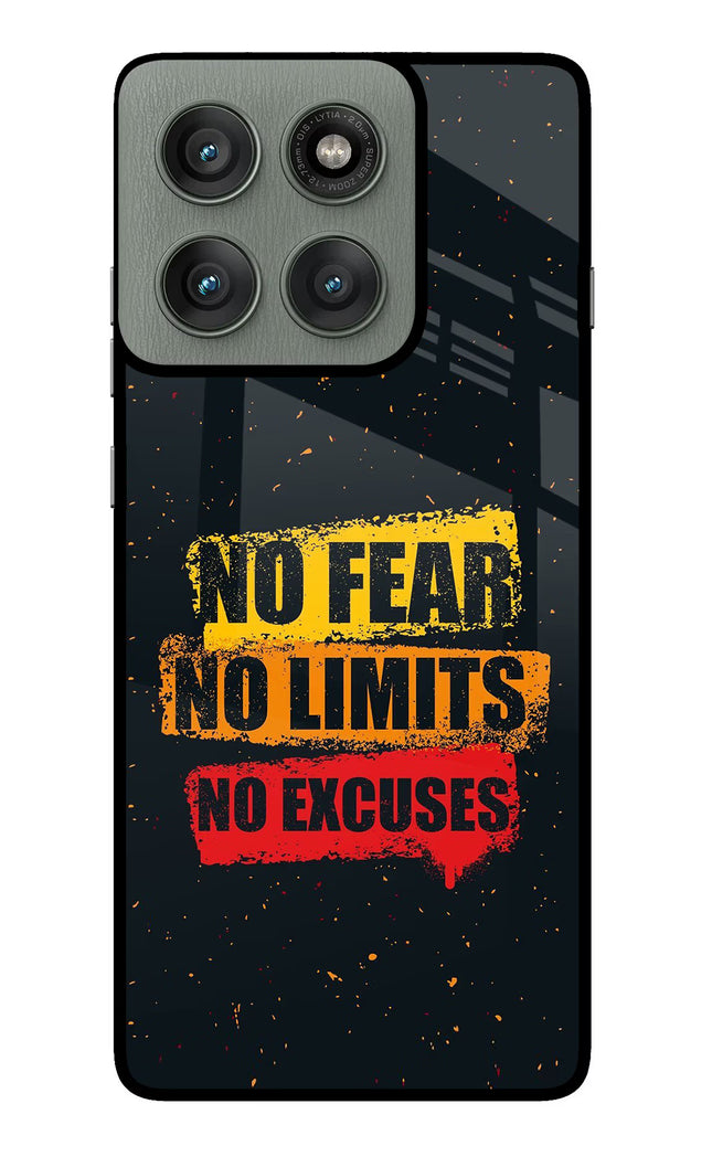 No Fear No Limits No Excuse Moto Edge 60 Pro Glass Case