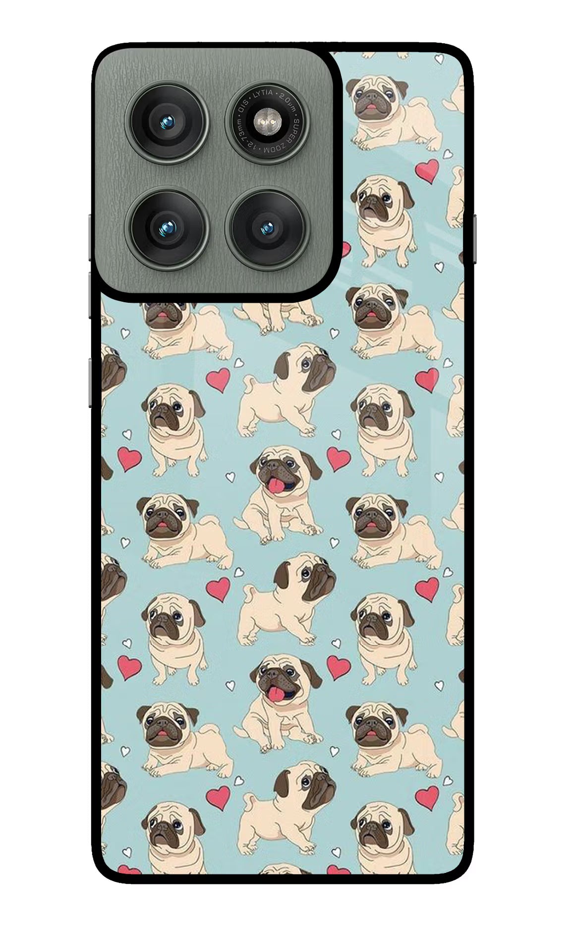Pug Dog Moto Edge 60 Pro Glass Case Back Cover by Casekaro