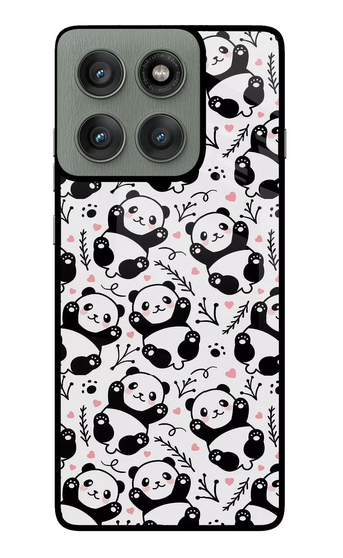 Cute Panda Moto Edge 60 Pro Glass Case Back Cover by Casekaro