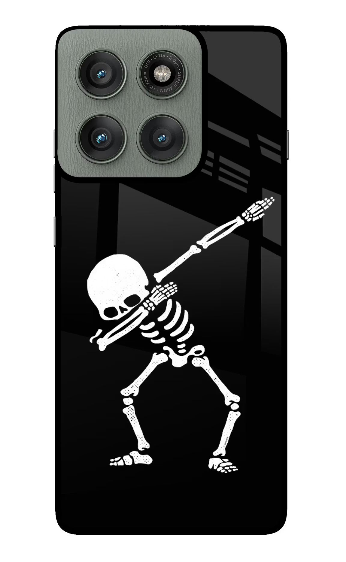 Dabbing Skeleton Art Moto Edge 60 Pro Glass Case