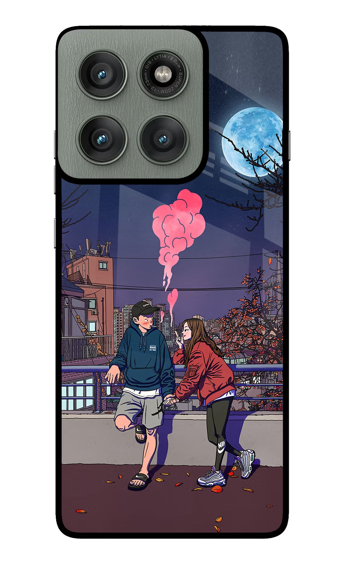 Chilling Couple Moto Edge 60 Pro Glass Case Back Cover by Casekaro