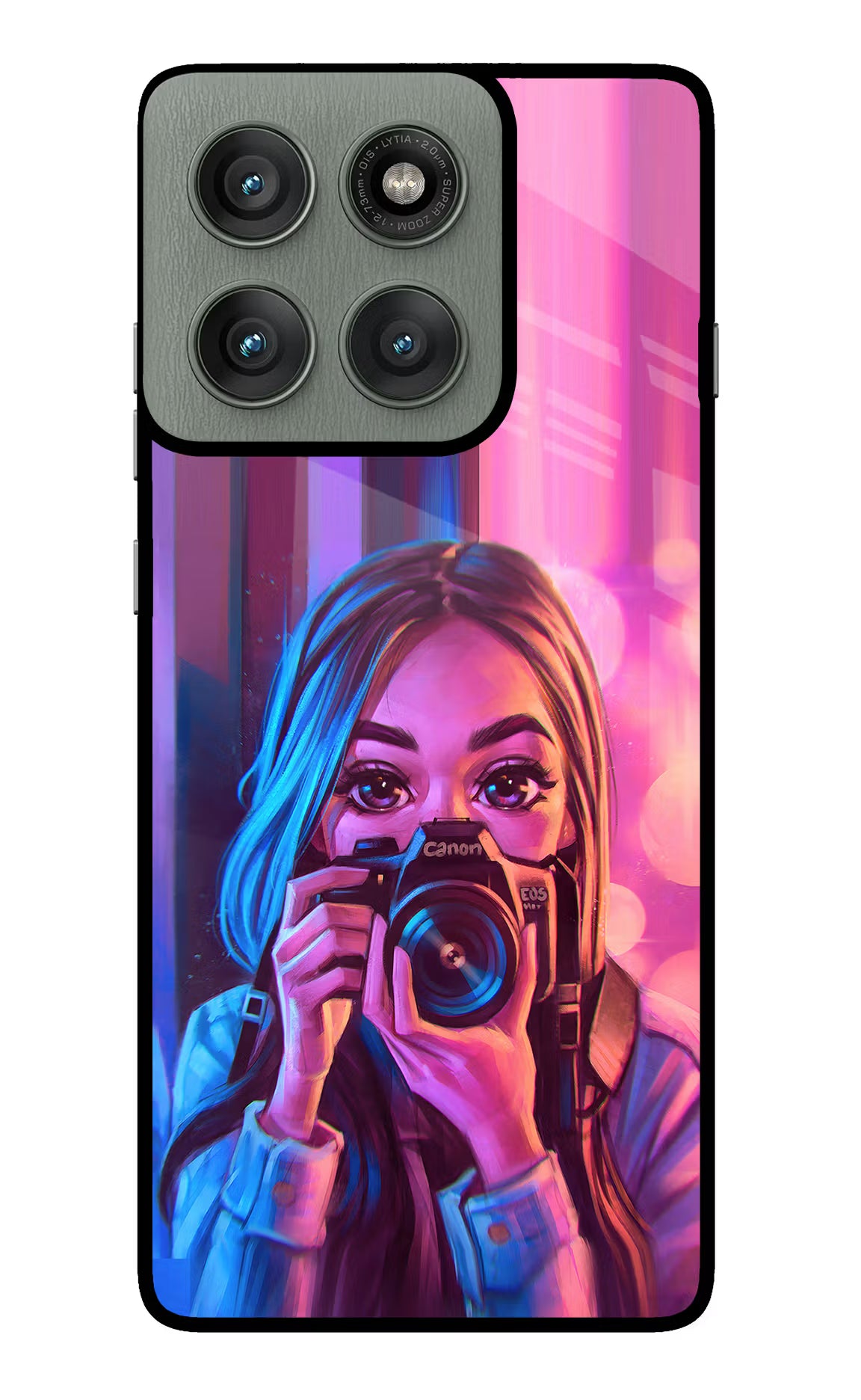 Girl Photographer Moto Edge 60 Pro Glass Case Back Cover by Casekaro