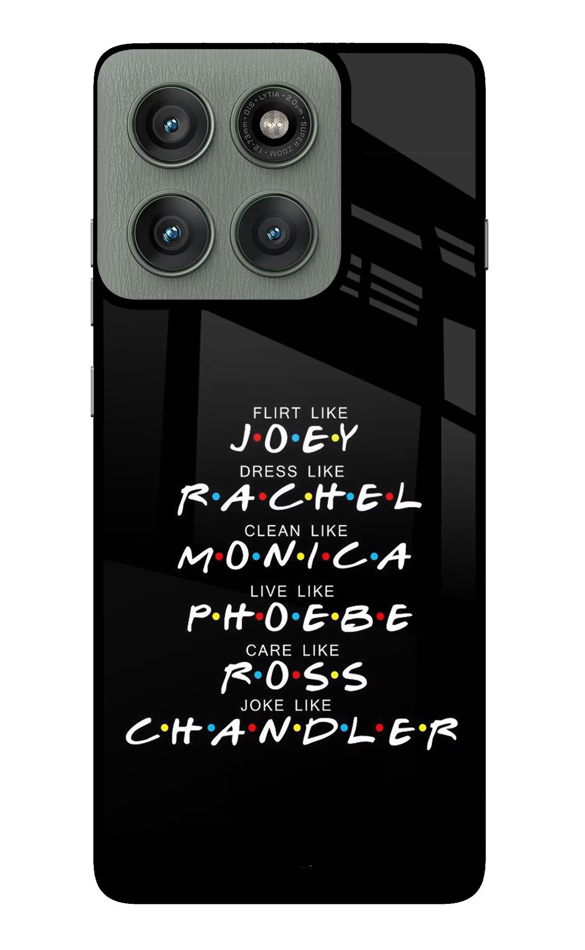 FRIENDS Character Moto Edge 60 Pro Glass Case Back Cover by Casekaro