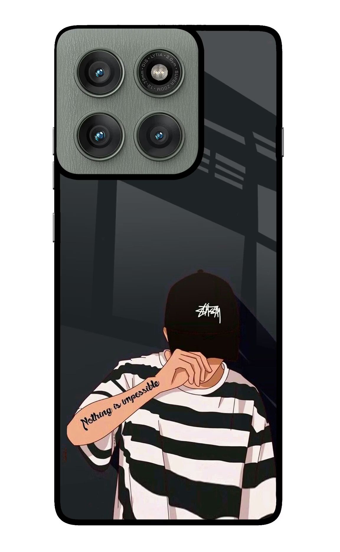 Aesthetic Boy Moto Edge 60 Pro Glass Case Back Cover by Casekaro