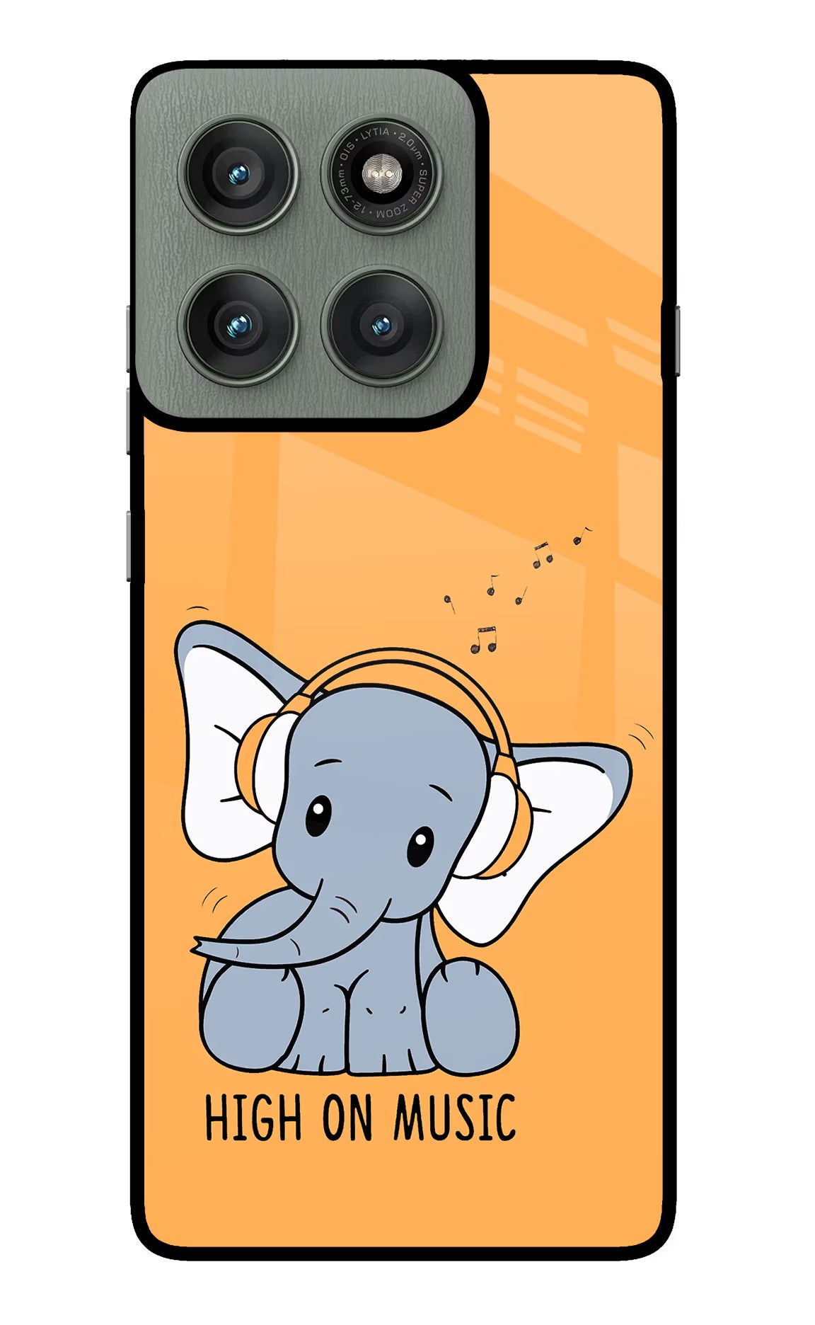 High On Music Moto Edge 60 Pro Glass Case Back Cover by Casekaro