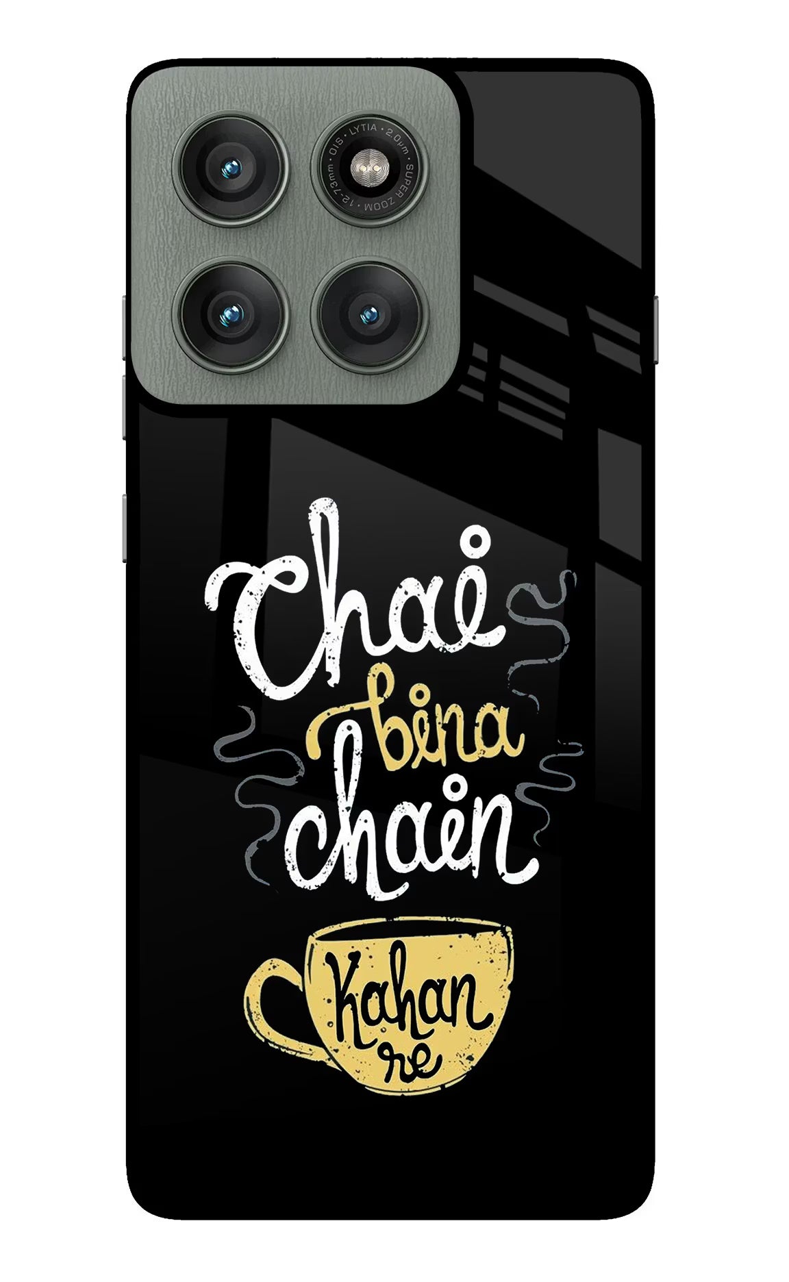Chai Bina Chain Kaha Re Moto Edge 60 Pro Glass Case Back Cover by Casekaro