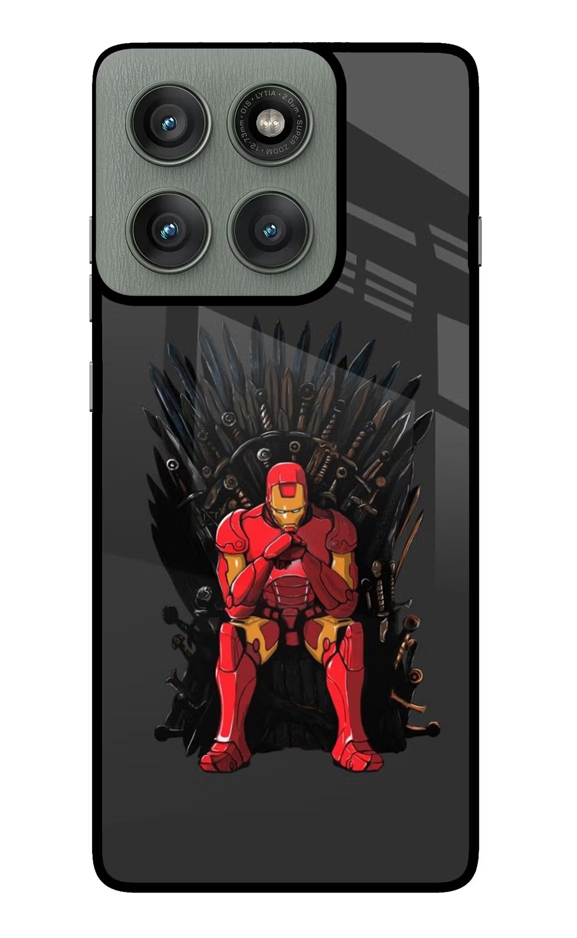 Ironman Throne Moto Edge 60 Pro Glass Case Back Cover by Casekaro