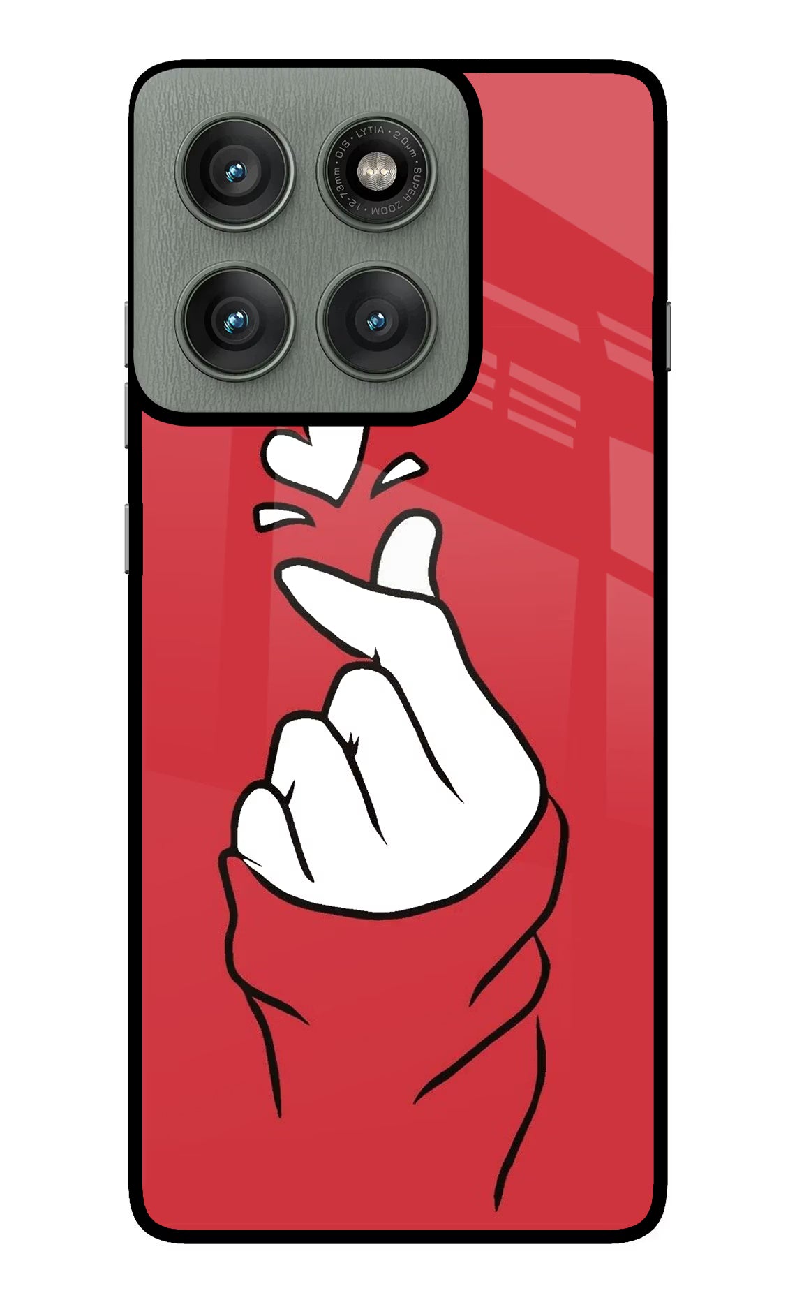 Korean Love Sign Moto Edge 60 Pro Glass Case Back Cover by Casekaro