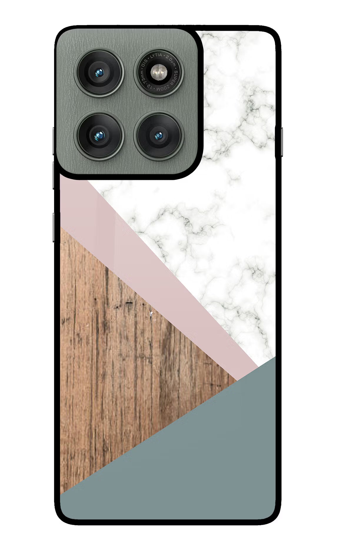 Marble wood Abstract Moto Edge 60 Pro Glass Case Back Cover by Casekaro