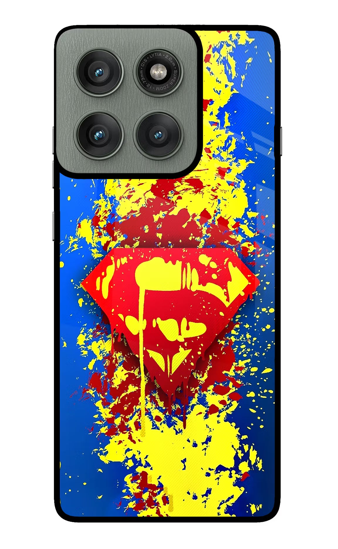 Superman logo Moto Edge 60 Pro Glass Case Back Cover by Casekaro