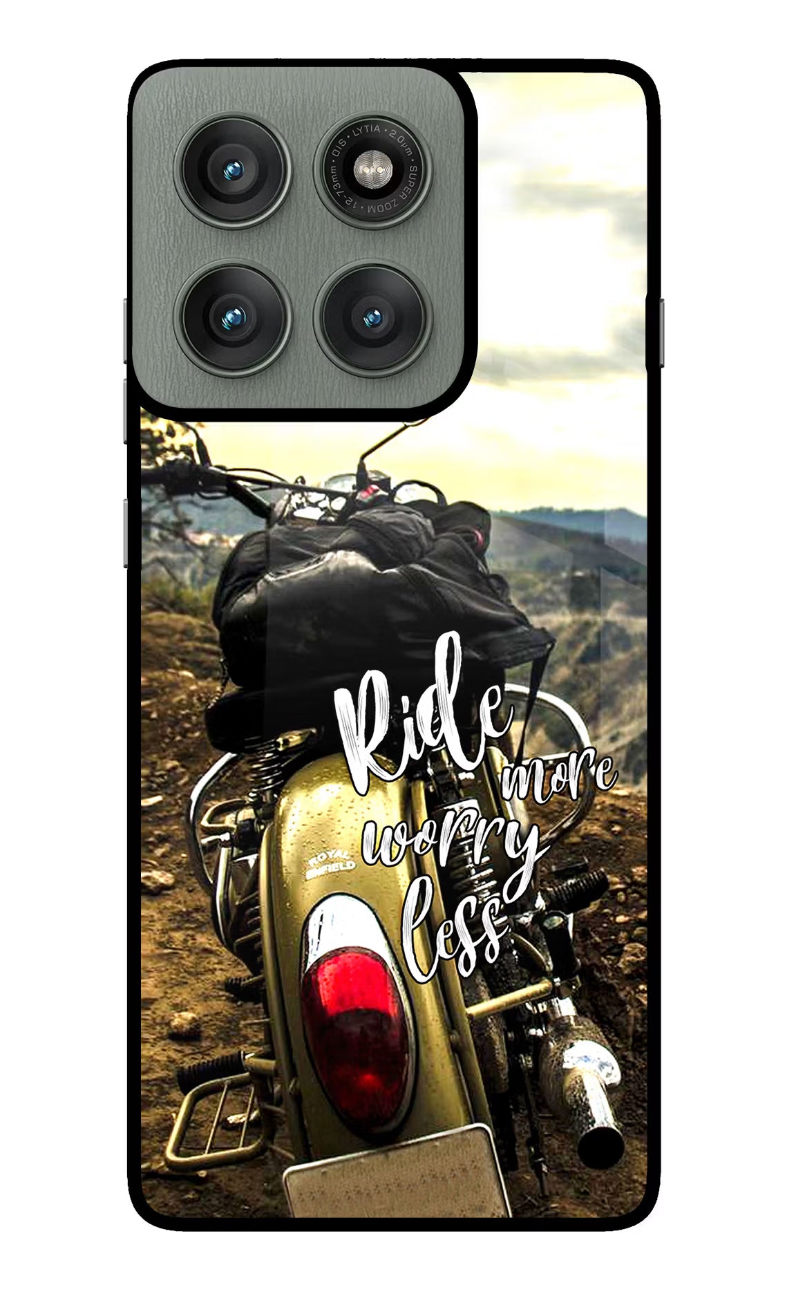 Ride More Worry Less Moto Edge 60 Pro Glass Case Back Cover by Casekaro