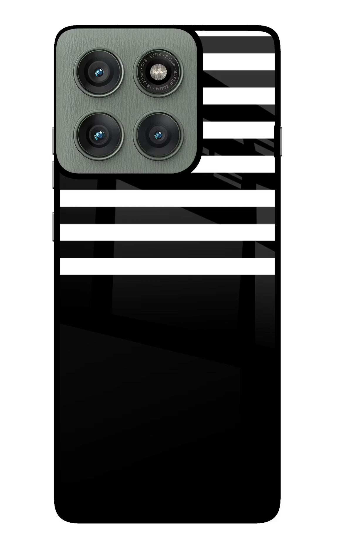 Black and White Print Moto Edge 60 Pro Glass Case Back Cover by Casekaro