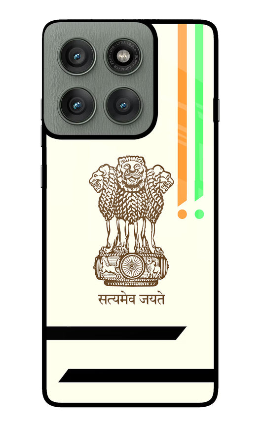 Satyamev Jayate Brown Logo Moto Edge 60 Pro Glass Case