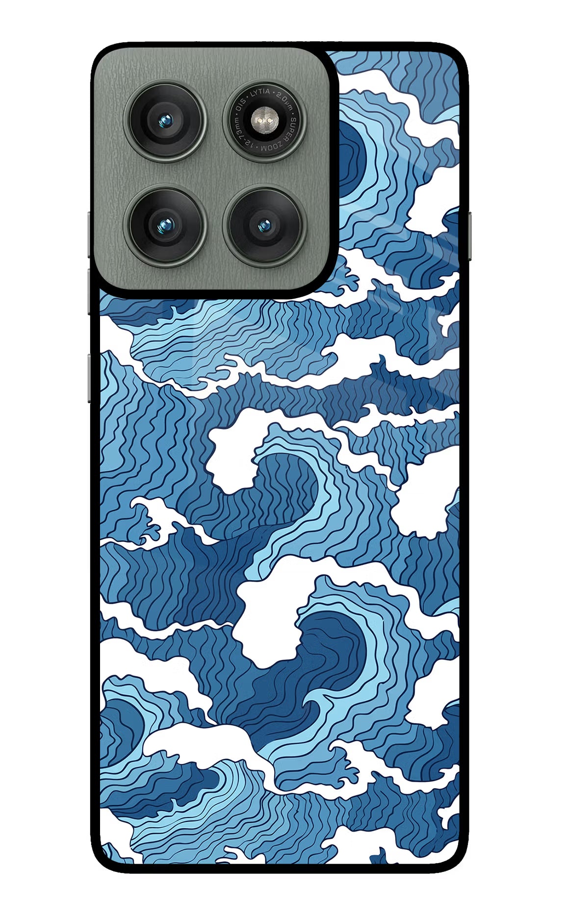 Blue Waves Moto Edge 60 Pro Glass Case Back Cover by Casekaro