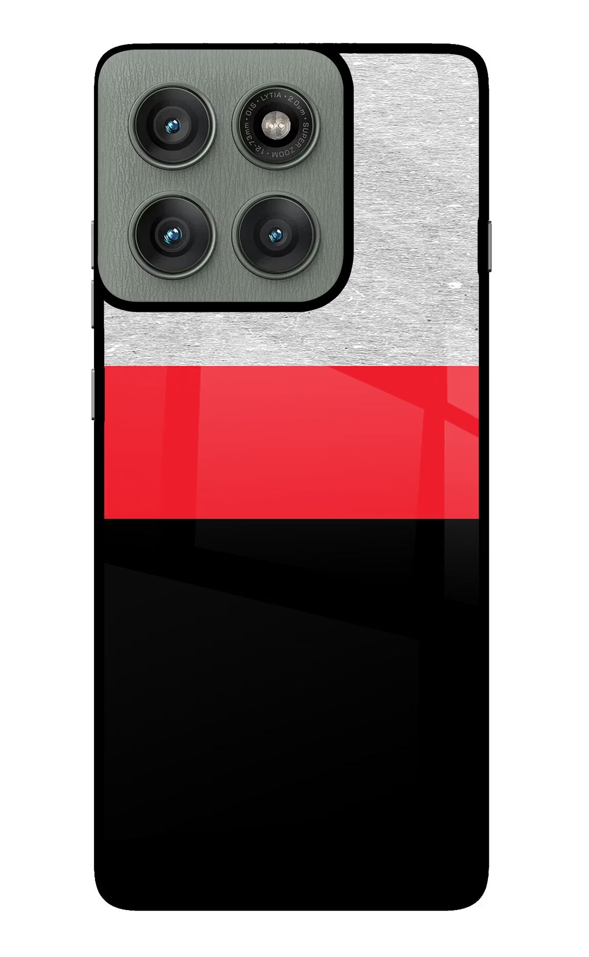 Tri Color Pattern Moto Edge 60 Pro Glass Case Back Cover by Casekaro