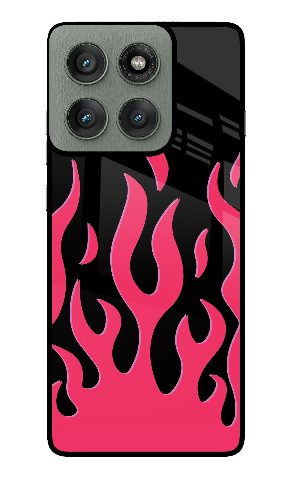 Fire Flames Moto Edge 60 Pro Glass Case Back Cover by Casekaro