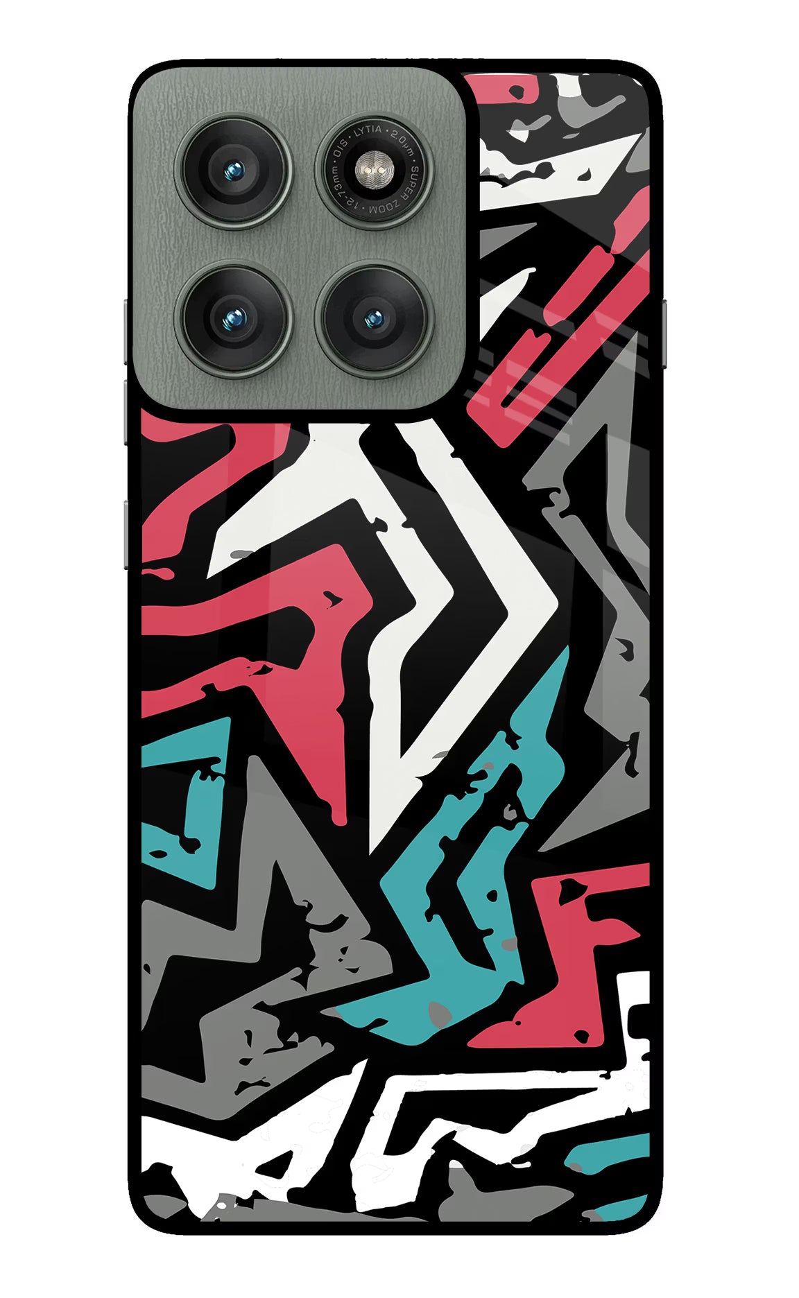 Geometric Graffiti Moto Edge 60 Pro Glass Case Back Cover by Casekaro