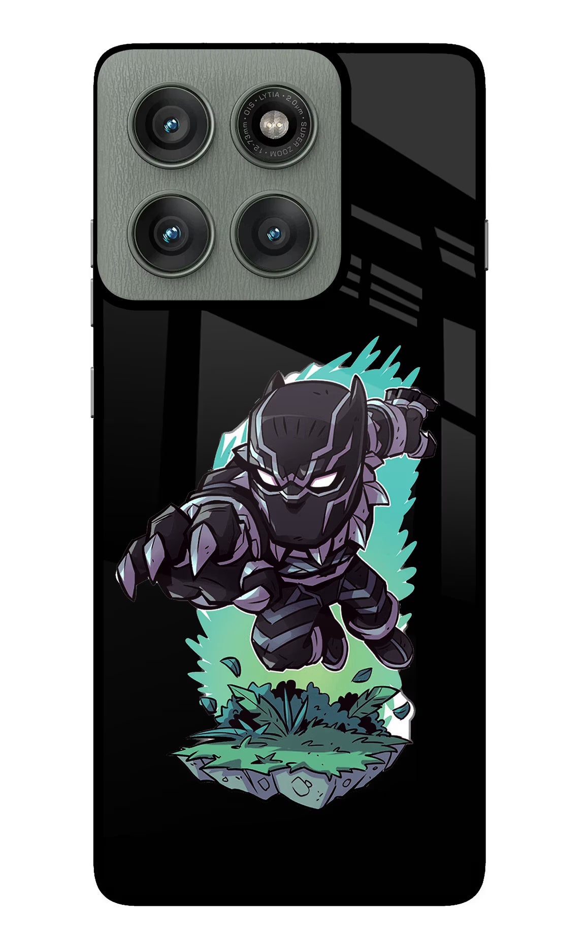 Black Panther Moto Edge 60 Pro Glass Case Back Cover by Casekaro