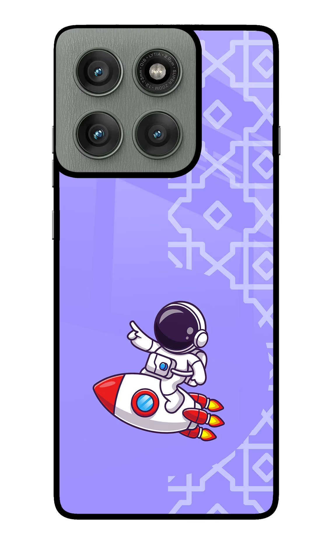 Cute Astronaut Moto Edge 60 Pro Glass Case Back Cover by Casekaro
