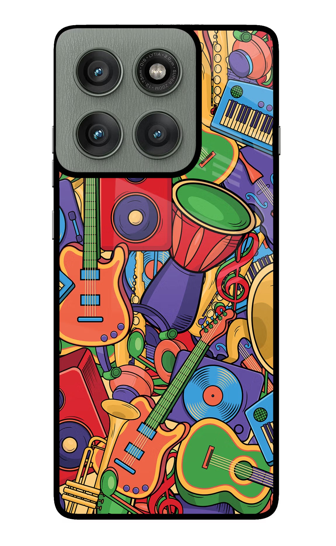 Music Instrument Doodle Moto Edge 60 Pro Glass Case Back Cover by Casekaro
