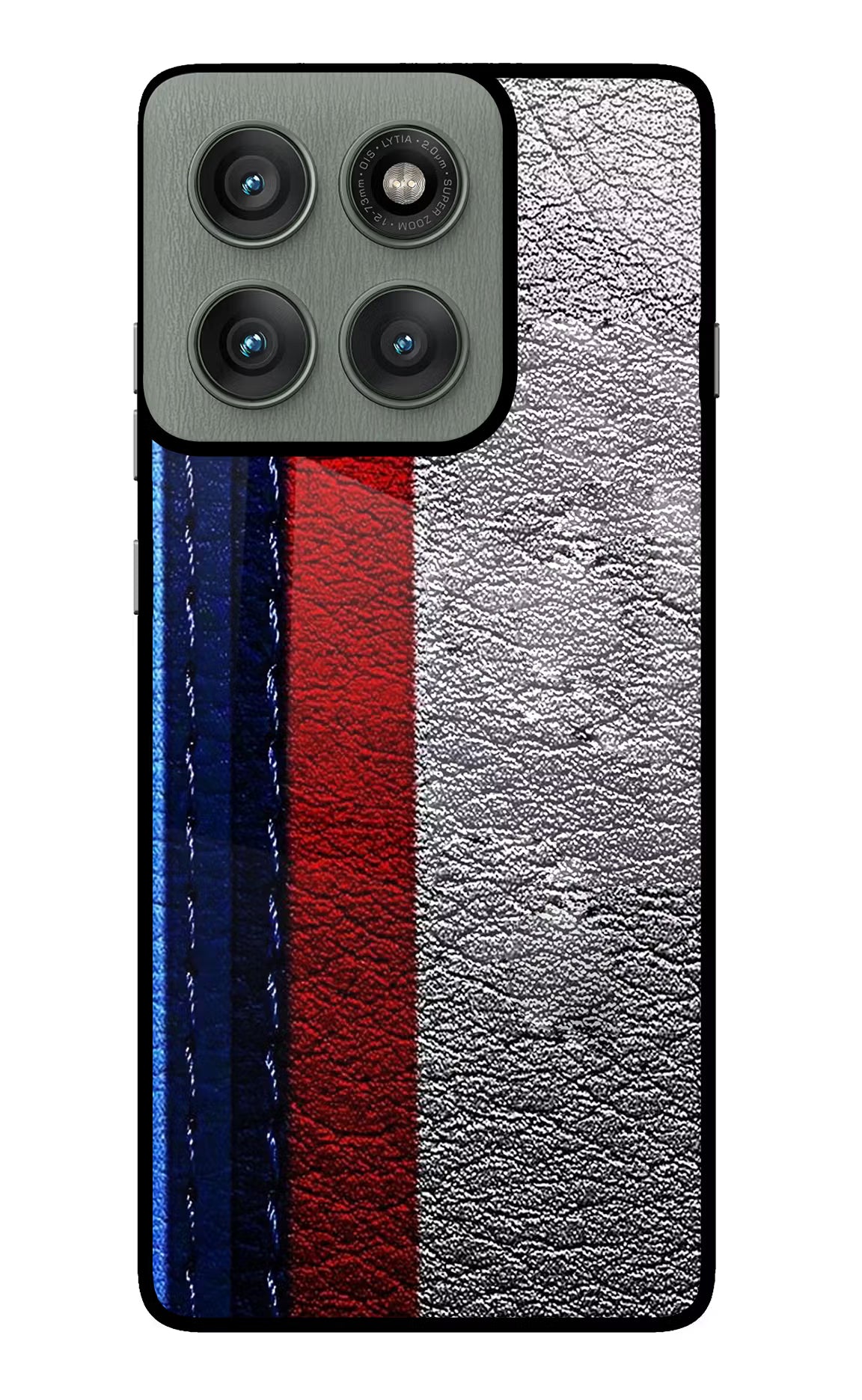 BMW Stripes Moto Edge 60 Pro Glass Case Back Cover by Casekaro