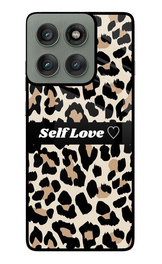 Leopard Print Self Love Moto Edge 60 Pro Glass Case