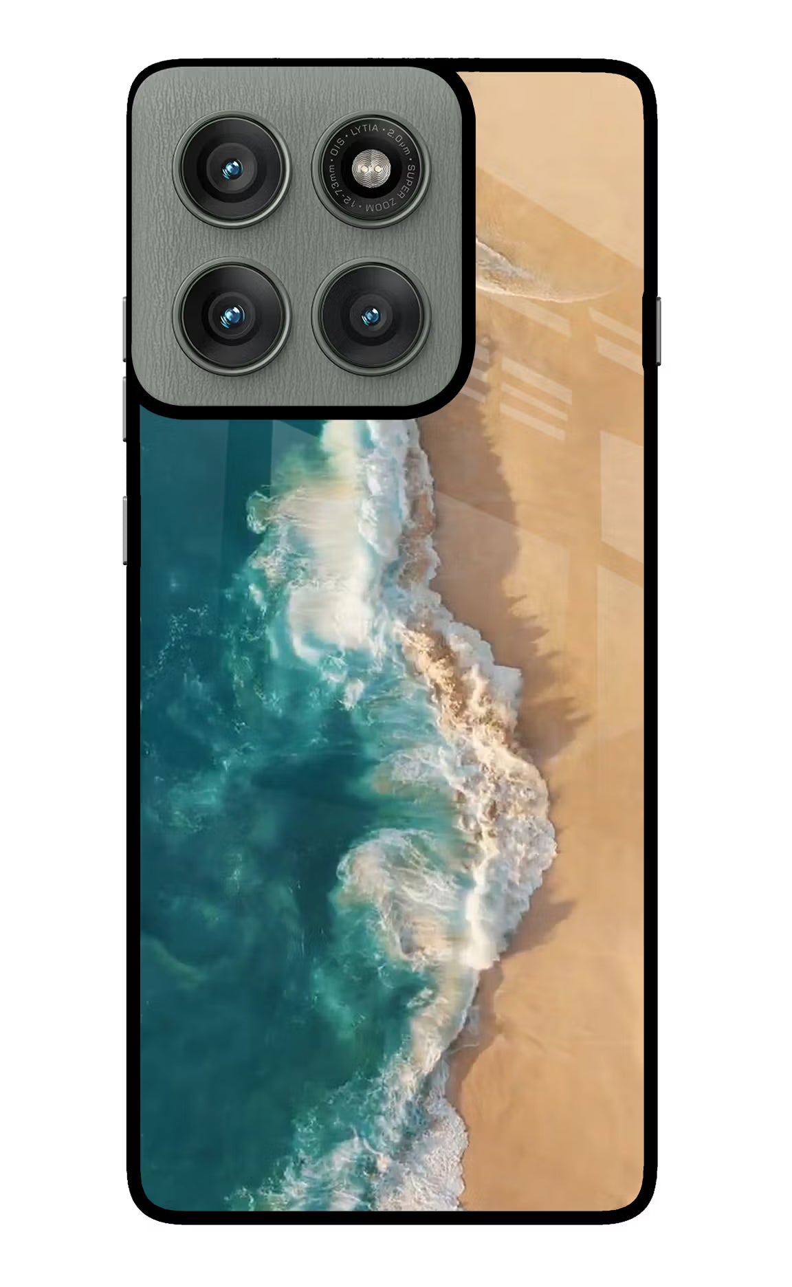Ocean Beach Moto Edge 60 Pro Glass Case Back Cover by Casekaro