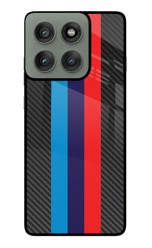 BMW Stripes Pattern Moto Edge 60 Pro Glass Case