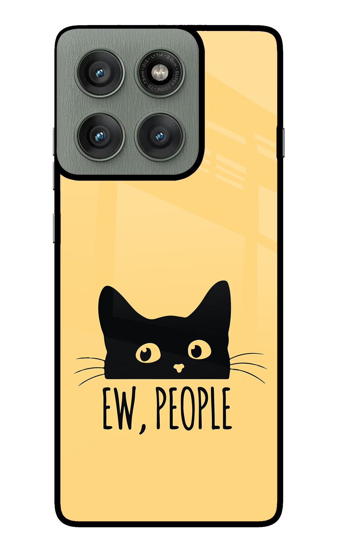 Ew People Catitude Moto Edge 60 Pro Glass Case Back Cover by Casekaro