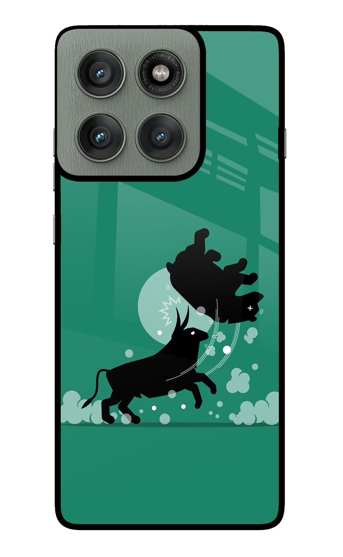 Bull Conqueror Moto Edge 60 Pro Glass Case Back Cover by Casekaro
